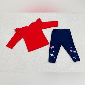 Baby girl clothes. Matching set - top and pants. 18 months. Carter’s